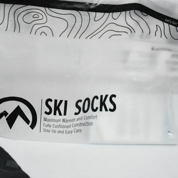 OutdoorMaster Merino Wool Ski Socks, 2 Pairs, Over Calf Compression, Gray, NWT - Picture 2 of 4